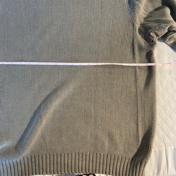 Eddie Bauer 100% Cotton Men's Sweater in Khaki Size L with Canvas accents GUC - Picture 7 of 14